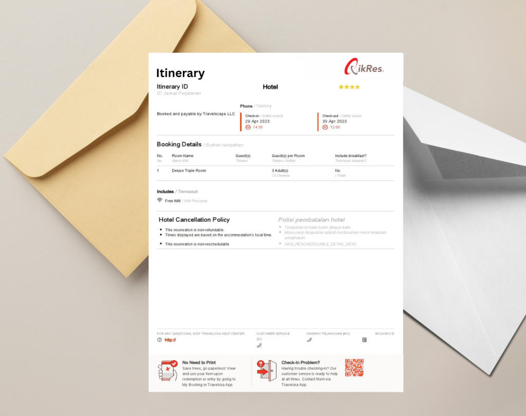 Online Booking System With Itinerary